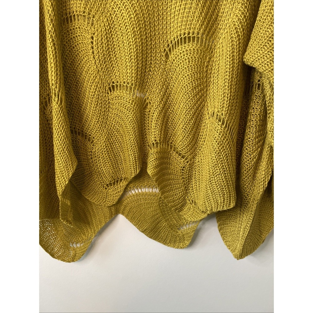 ChicSoul 1X/2X‎ Mustard Open Knit Sweater Oversized Tunic Pullover Boho - Picture 10 of 15